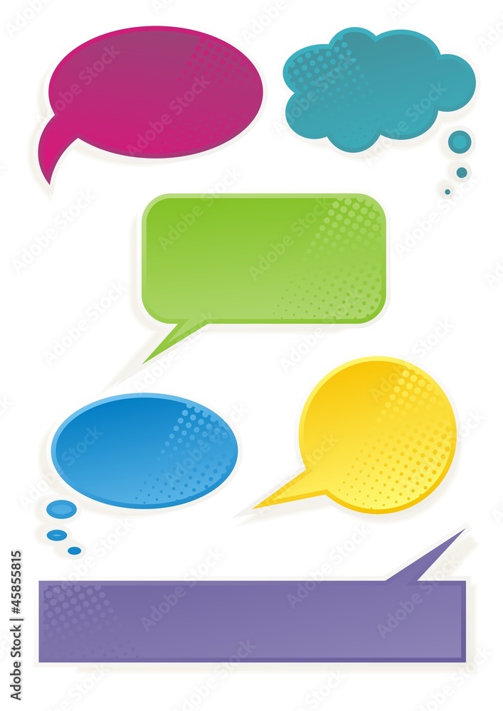 Fototapeta chmury tekstowe zestaw kolorowy