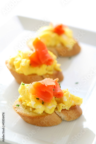 Eggs and Lox Crostini