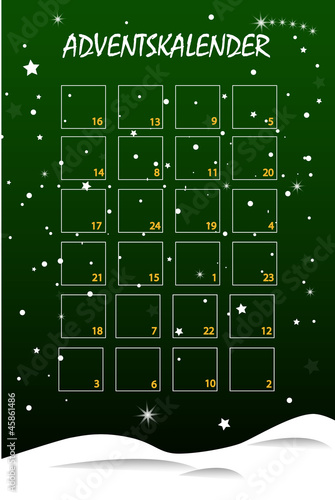 Adventskalender in grün