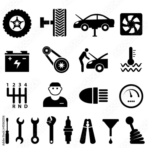 Car maintenance and repair icons