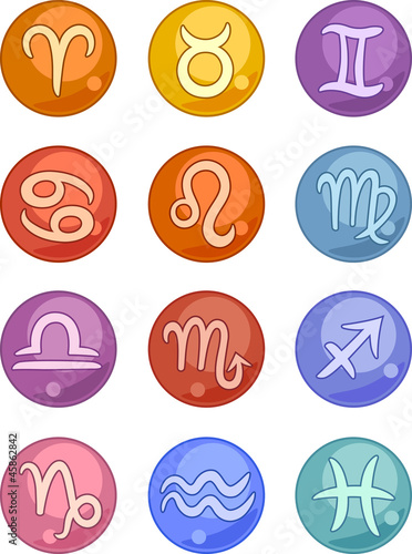 Zodiac horoscope signs icons