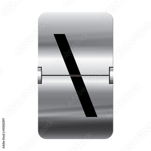 Silver flipboard letter - departure board - backslash