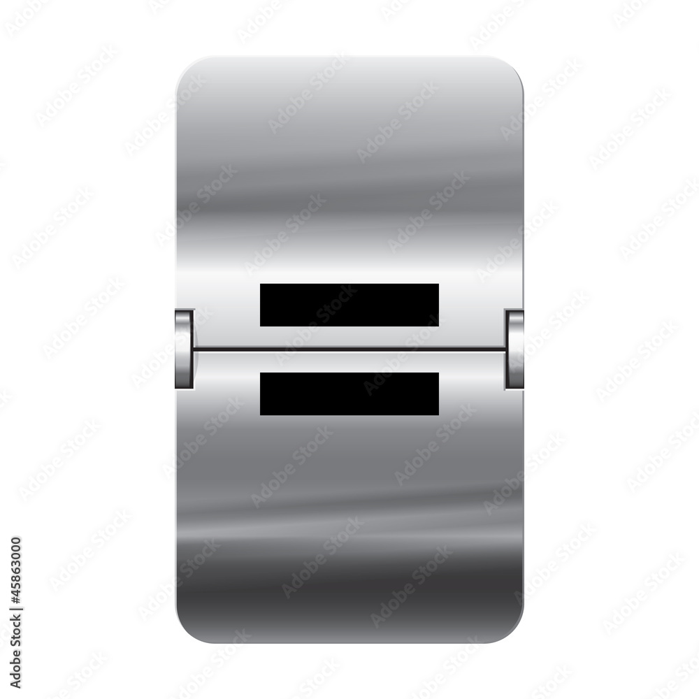 Silver flipboard letter - departure board - equal Silver flipboard letter - departure board - equal