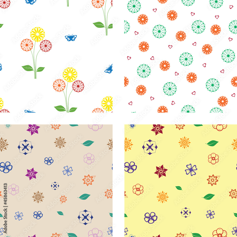Flower seamless patterns Flower seamless patterns