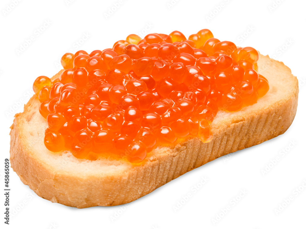 Red caviar isolated on white background Red caviar isolated on white background