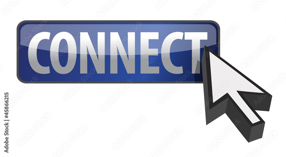 connect button illustration with cursor design connect button illustration with cursor design