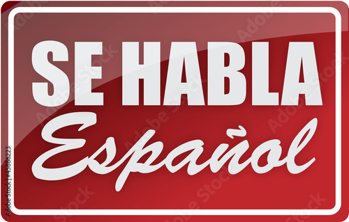 We speak spanish sign illustration design photo
