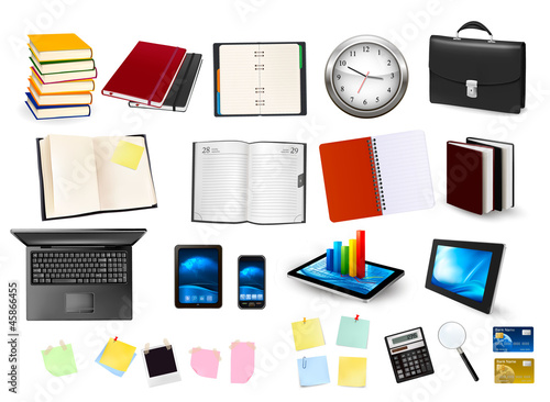 Business and office supplies. Vector.