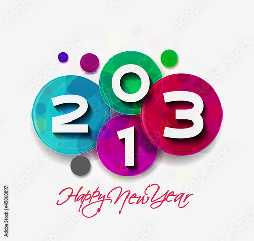 new year 2013 in colorful background design. Vector illustration
