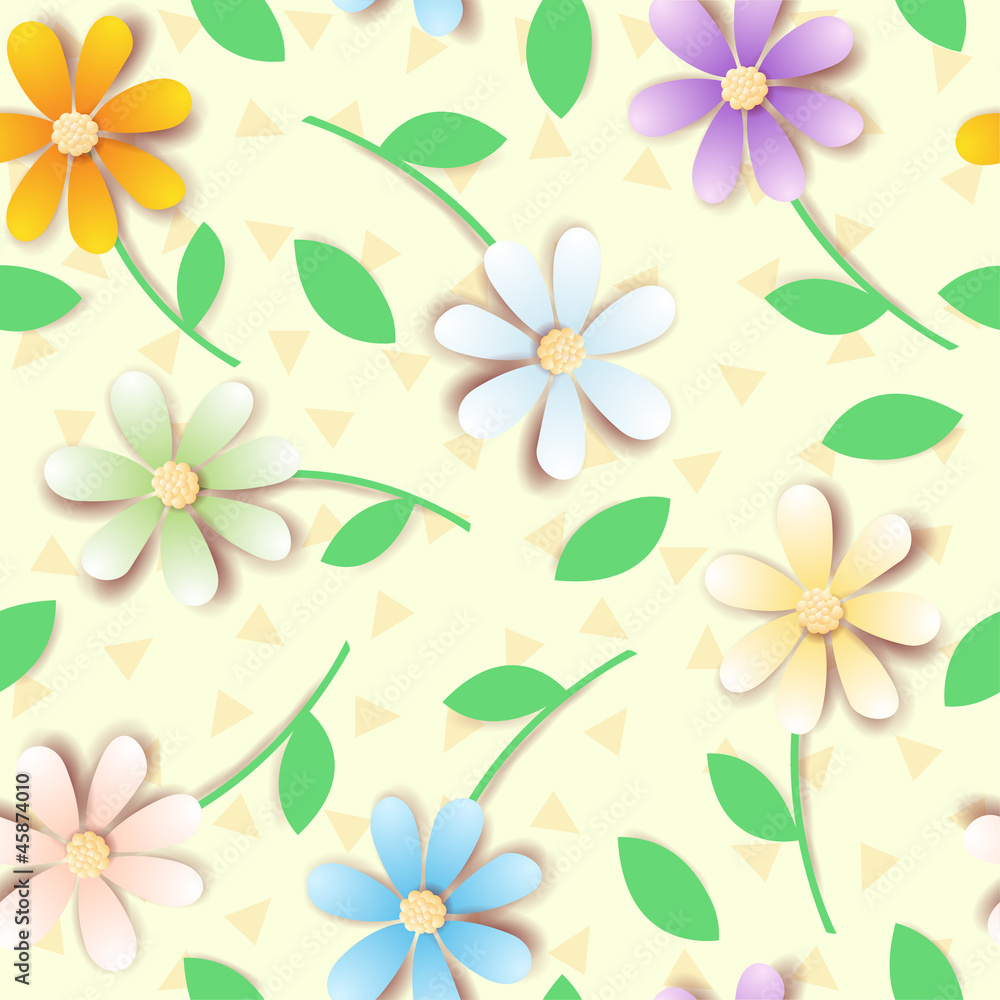 Colorful daisies, pattern