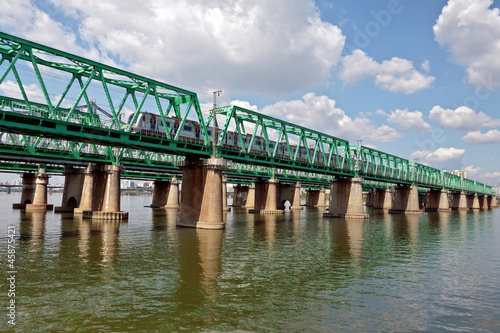View of Hangang railway bridge with train