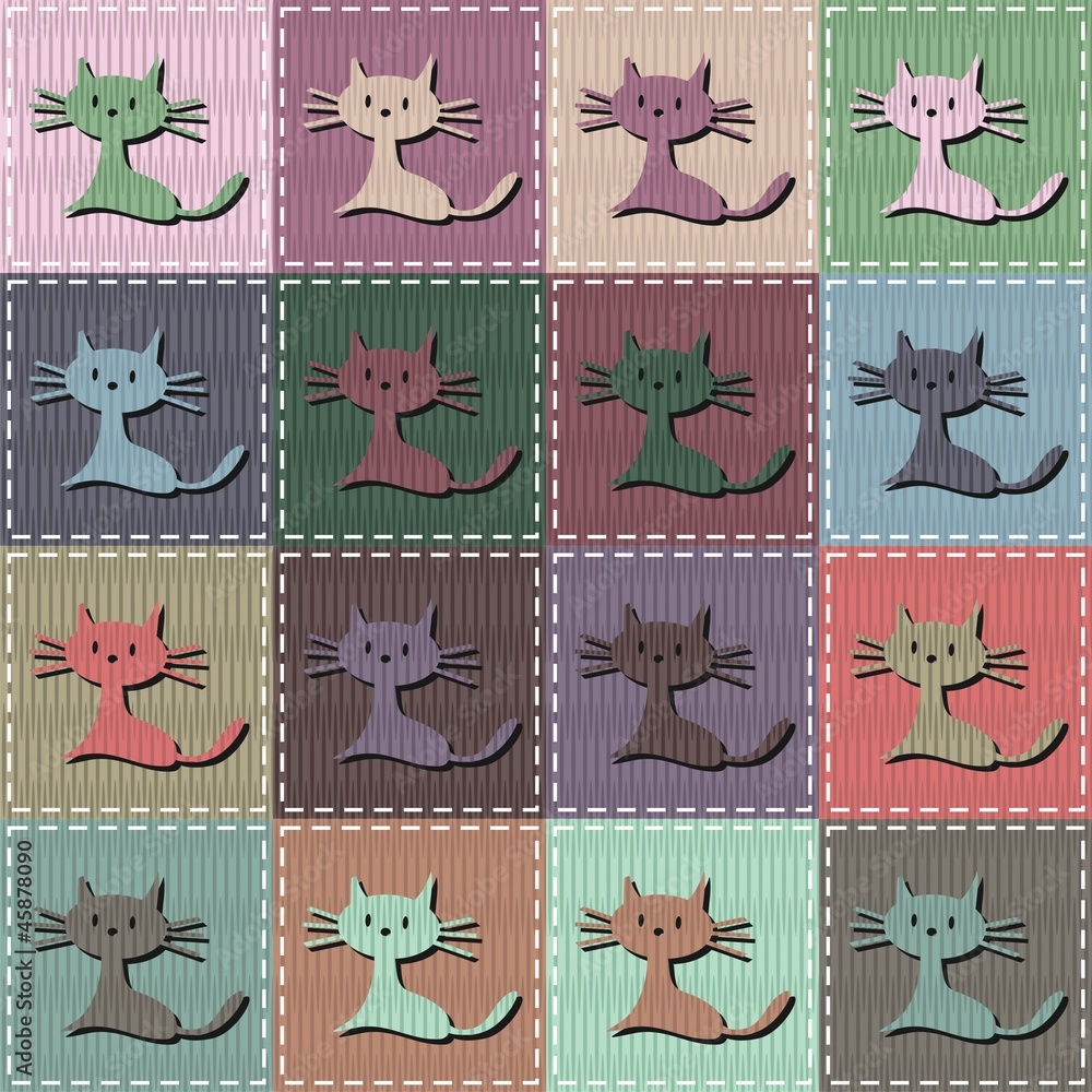 patchwork background with cats patchwork background with cats