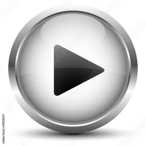 Vektor Play Button Silber Grau
