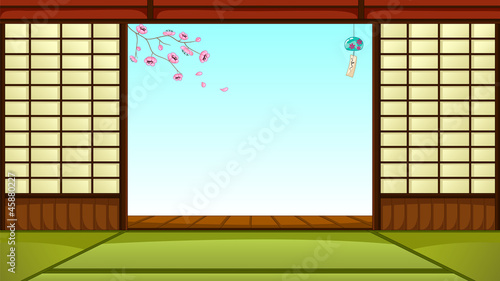 traditional Japanese house with space for text