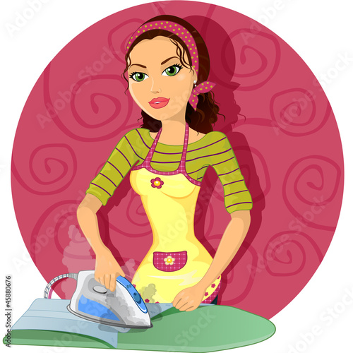 Woman ironing