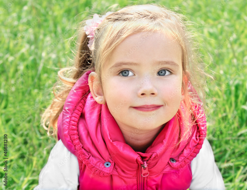Outdoor portrait of cute little girl Outdoor portrait of cute little girl