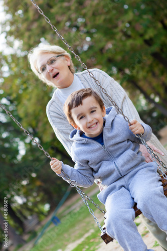 Grandmother and grandson