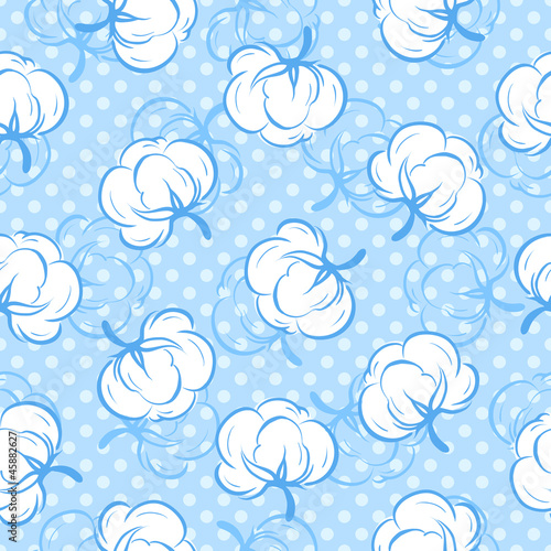 Seamless pattern with cotton buds