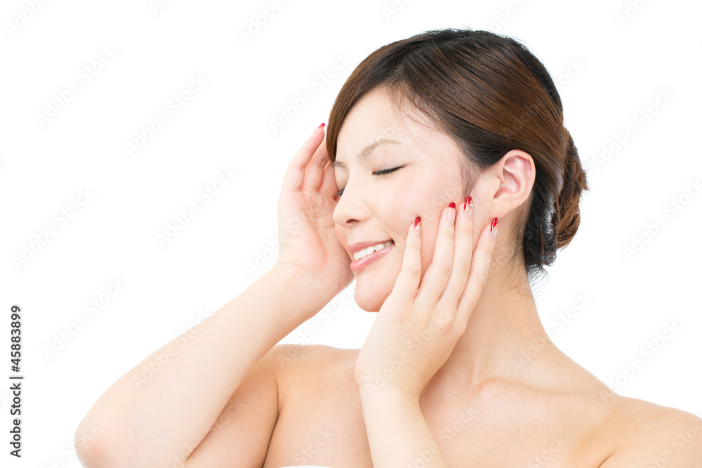 Beautiful young woman on white background. Portrait of asian. Beautiful young woman on white background. Portrait of asian.