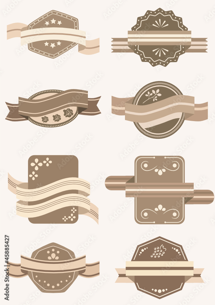 brown labels set brown labels set