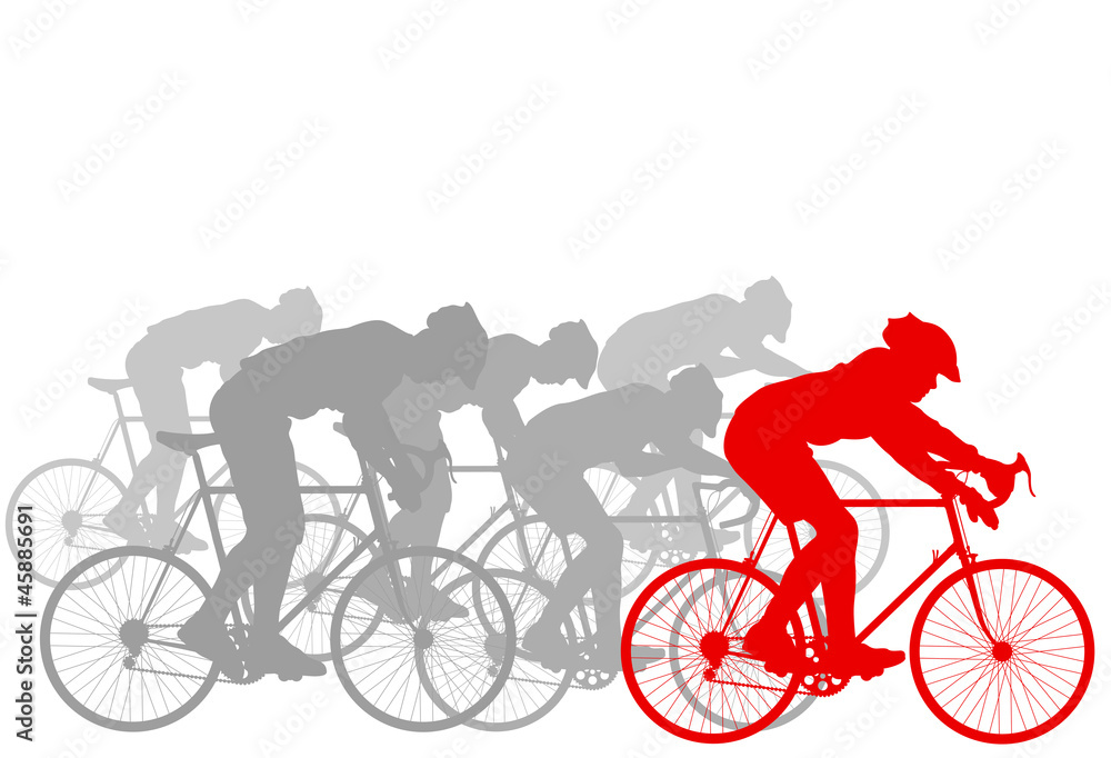 Fototapeta premium Cyclist leader winner background