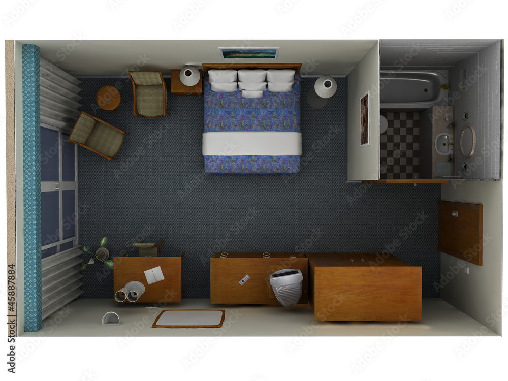 Grundriss Hotelzimmer Stock Illustration | Adobe Stock