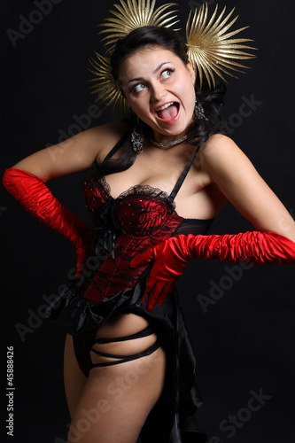 Sexy moulin rouge girl wearing hot lingerie © Andrey_Arkusha