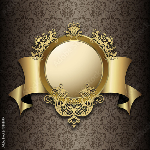 floral background & vintage label