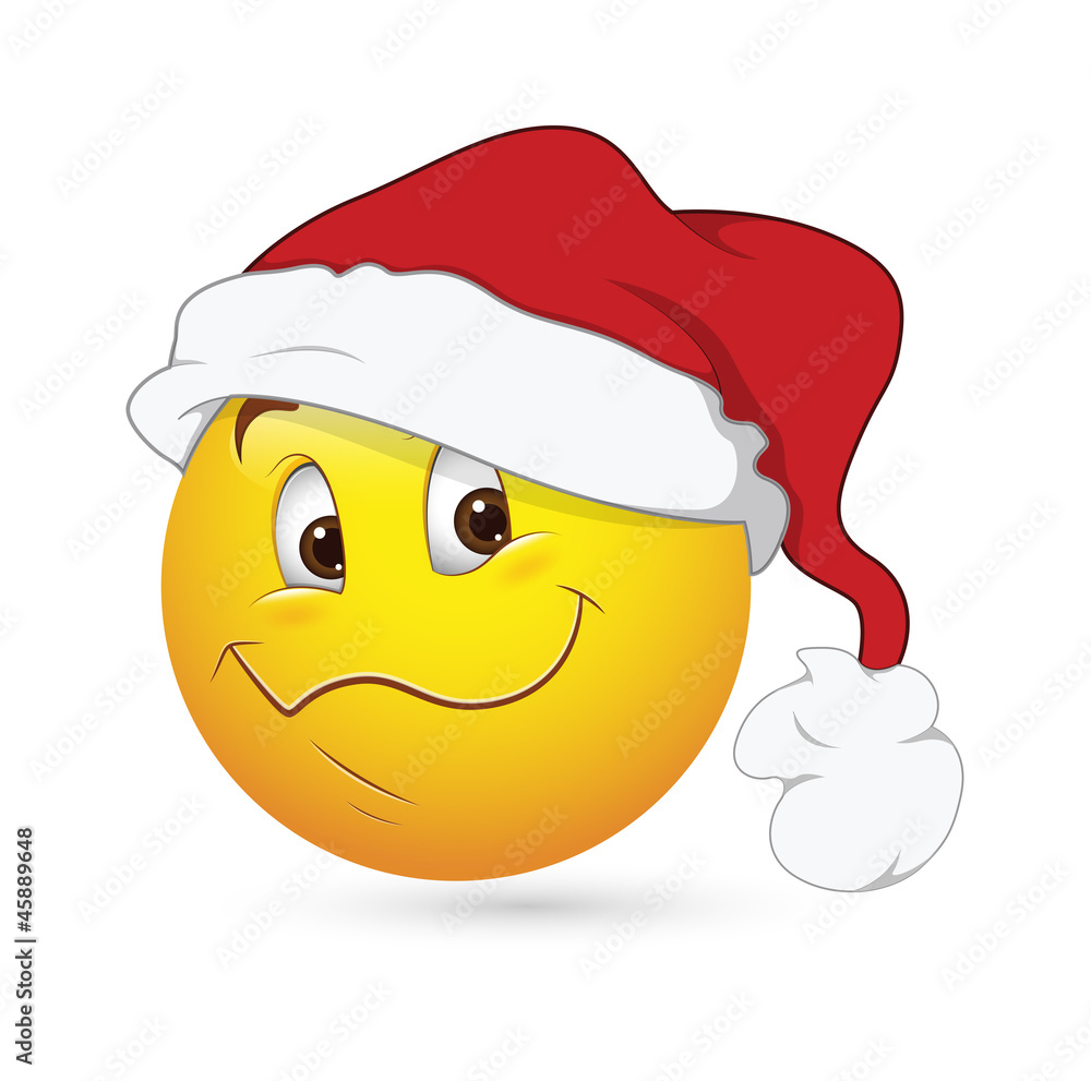 Vektorová grafika „Smiley Emoticons Face Vector - Christmas Expression“ ze  služby Stock | Adobe Stock