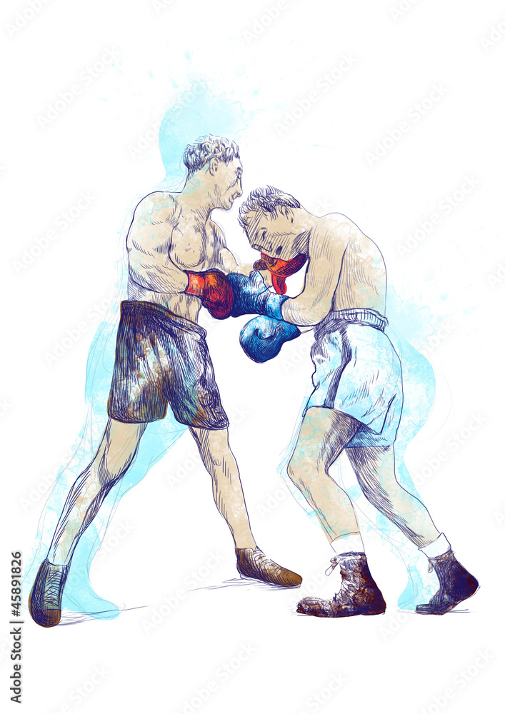 boxing duel (this is original sketch - digital tablet technique) boxing duel (this is original sketch - digital tablet technique)