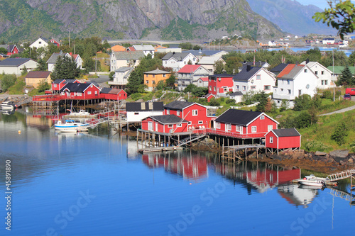 The rorbuer of Reine mirroring photo