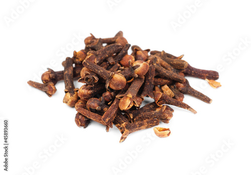 Cloves  (spice) close-up isolated on  white background