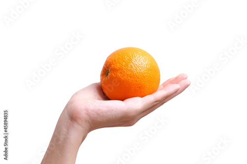 orange in hand