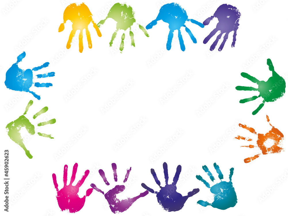 Fototapeta premium High resolution conceptual painted hand shape isolated on white