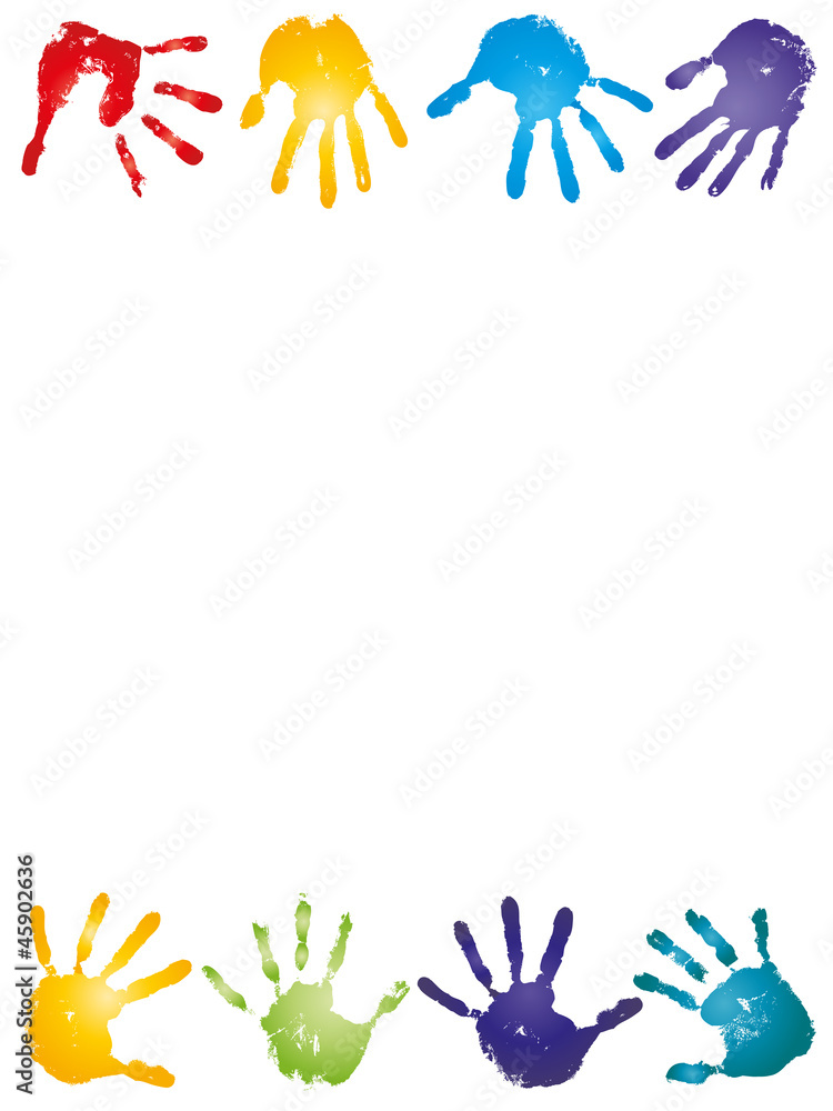 High resolution conceptual painted hand shape isolated on white High resolution conceptual painted hand shape isolated on white