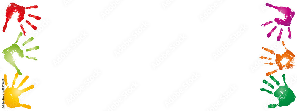 High resolution conceptual painted hand shape isolated on white High resolution conceptual painted hand shape isolated on white