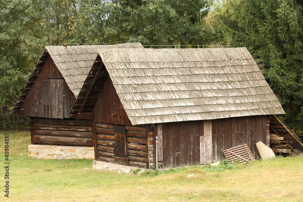 traditional wooden houses from Eastern Slovakia