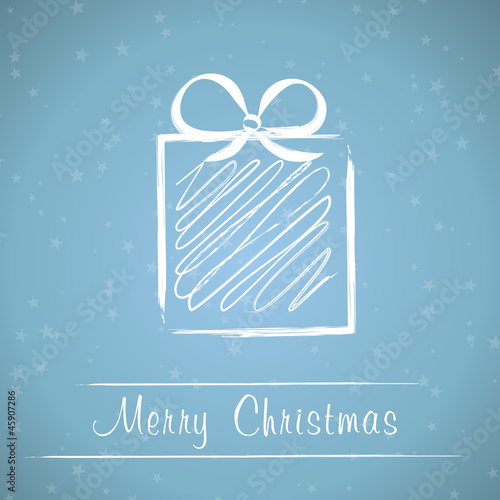 blue christmas gift frame