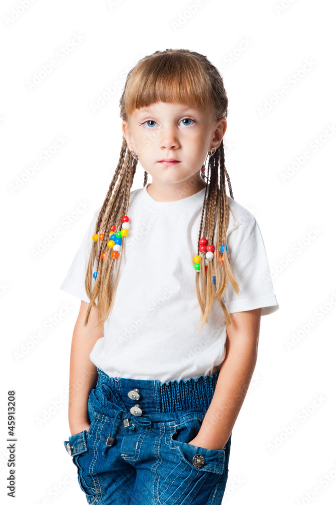 Portrait of a beautiful girl, isolated on white Portrait of a beautiful girl, isolated on white