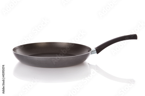Teflon frying pan isolated on white background