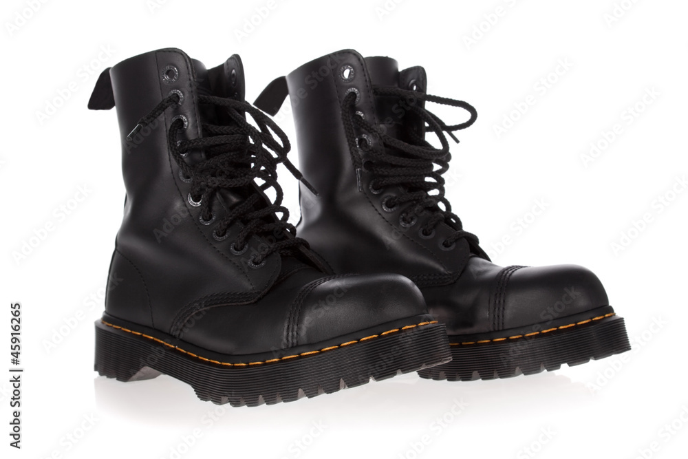 Black military style boots on sale