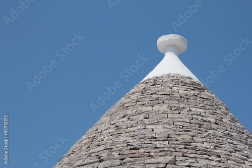 Roof of a trullo  a traditional apulian dry stone hut.