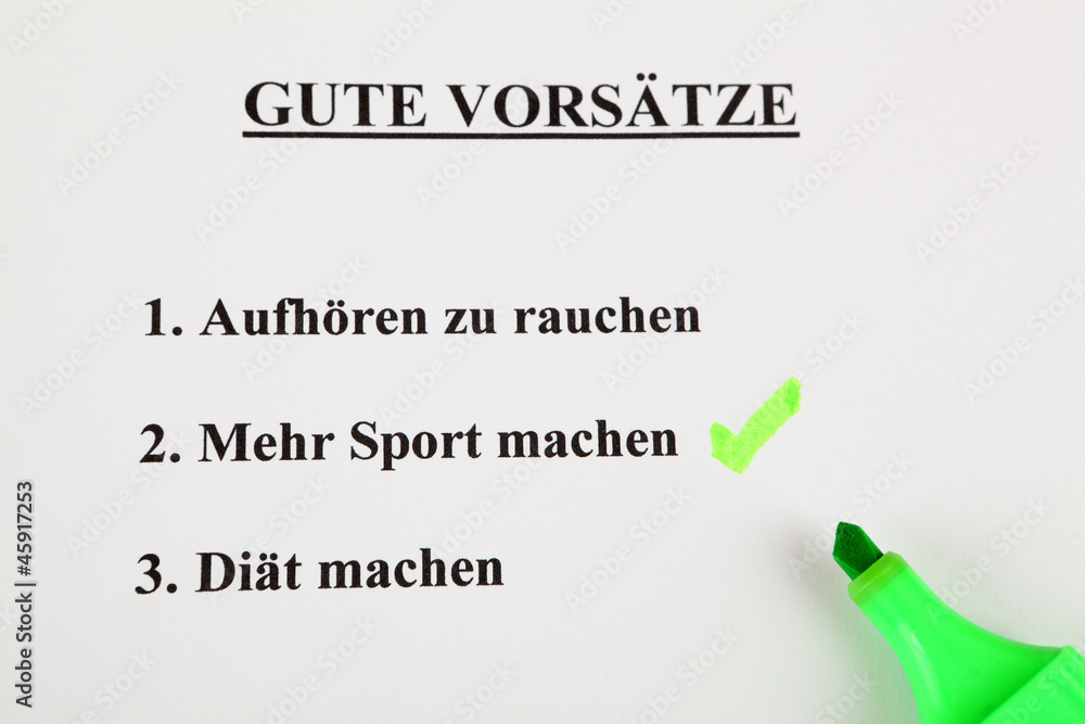 Vorsatz Sport Vorsatz Sport
