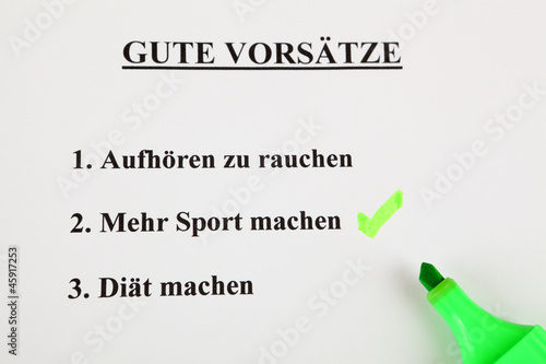 Vorsatz Sport