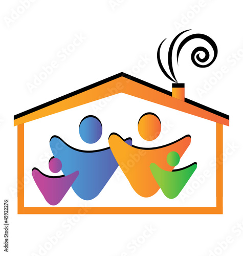 Family house logo vector