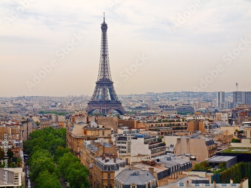 European cities - Paris city objects - Eiffel tower. © bokstaz