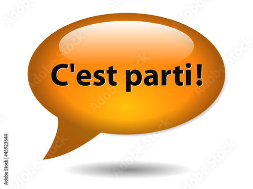 Bouton Bulle "C’EST PARTI" (j’y vais go cliquer ici connexion)