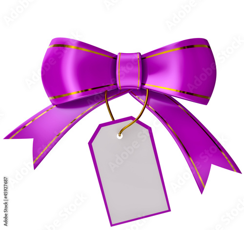 lilac Christmas bow with label photo