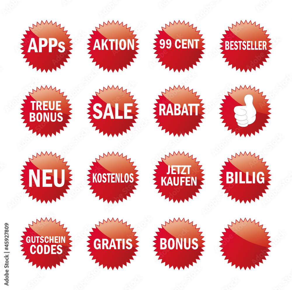 Werbe-Sticker Set VERKAUF Werbe-Sticker Set VERKAUF