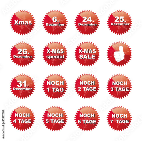 Weihnachts Reklame Button Set